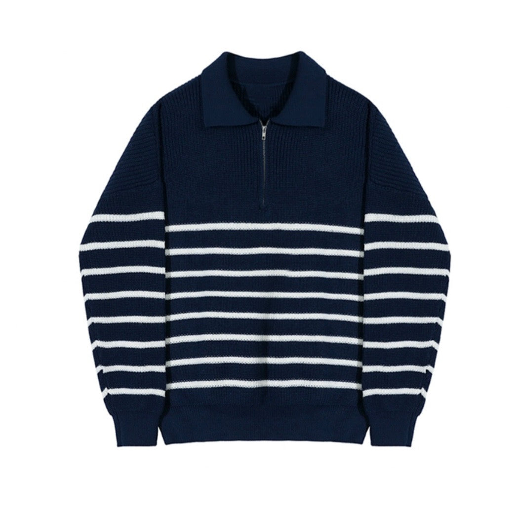 ANYANG - Maglione a mezza zip in maglia